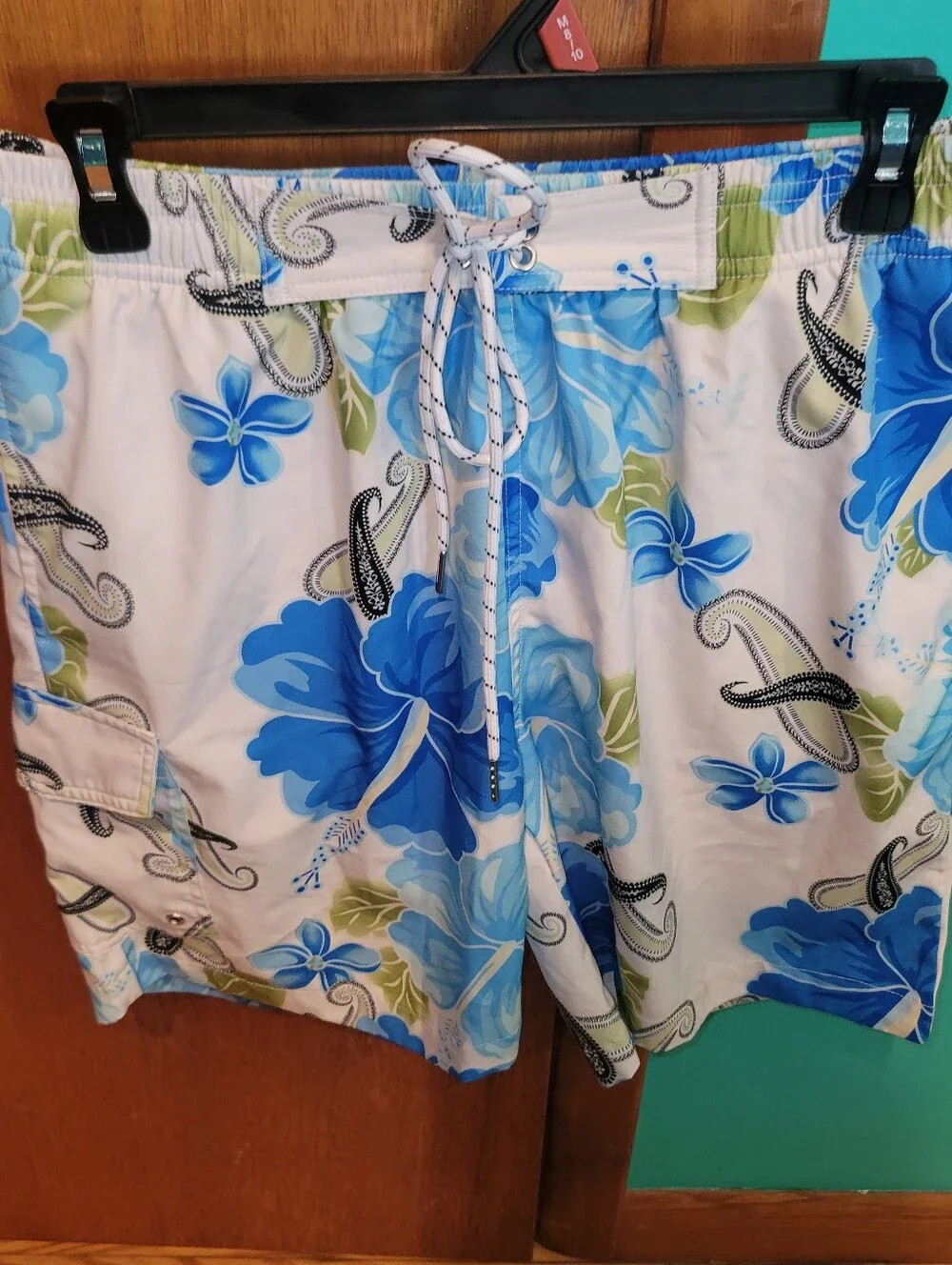 Blue Floral Swim Trunks
